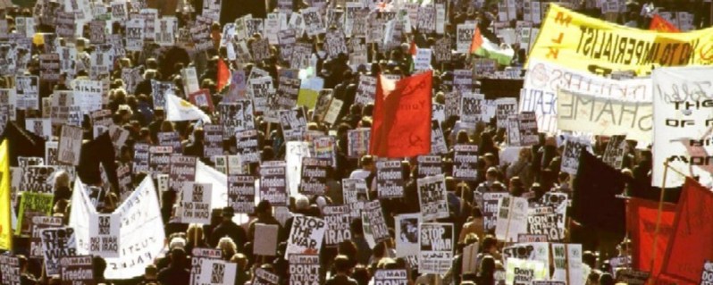 Anti-war protest from 2003 over the Iraq invasion.
